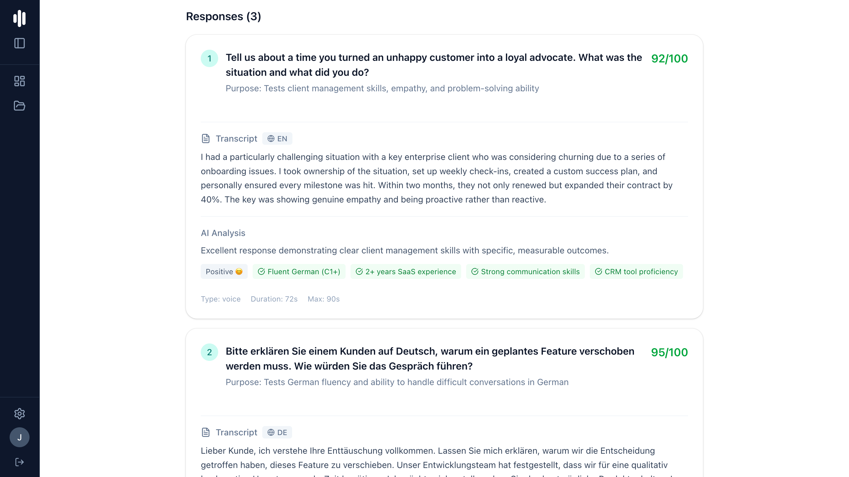 Thorough analysis and evaluation of each Candidate